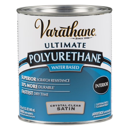 Rust-Oleum 1 Qt Crystal Clear Varathane WaterBased Interior Polyurethane Satin 200241H
